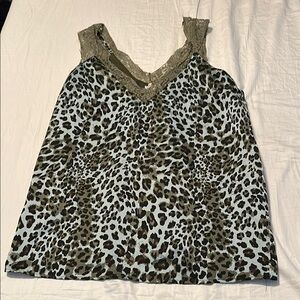 Umgee Olive Green Top with Lace Detail